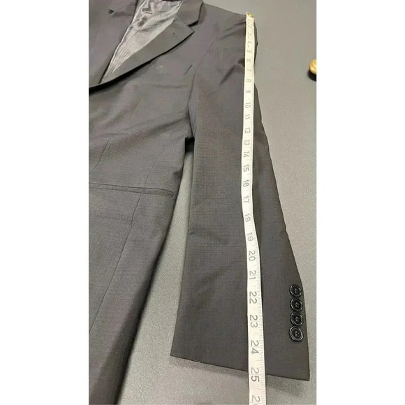 Linea Uomo Mens Black Square  Pattern 2-Button Front Blazer Sports Coat Size 36R - Picture 10 of 14